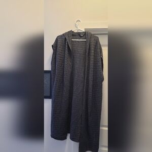Michel Studio Gray Hooded Cardigan